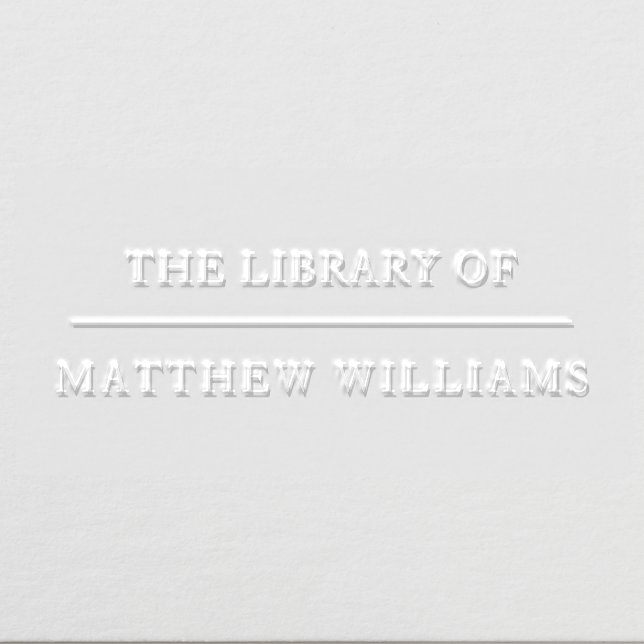 Simple Minimalist Custom Name Library Book Embosser (Design)