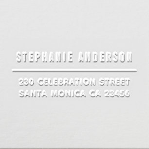 Simple Minimalist Custom Name Return Address Embosser