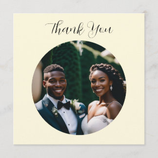 Simple Minimalist Custom Photo Wedding Thank You Note Card