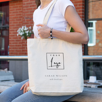 Simple Minimalist Custom Promotional Business Logo Tote Bag by DearBrand at Zazzle