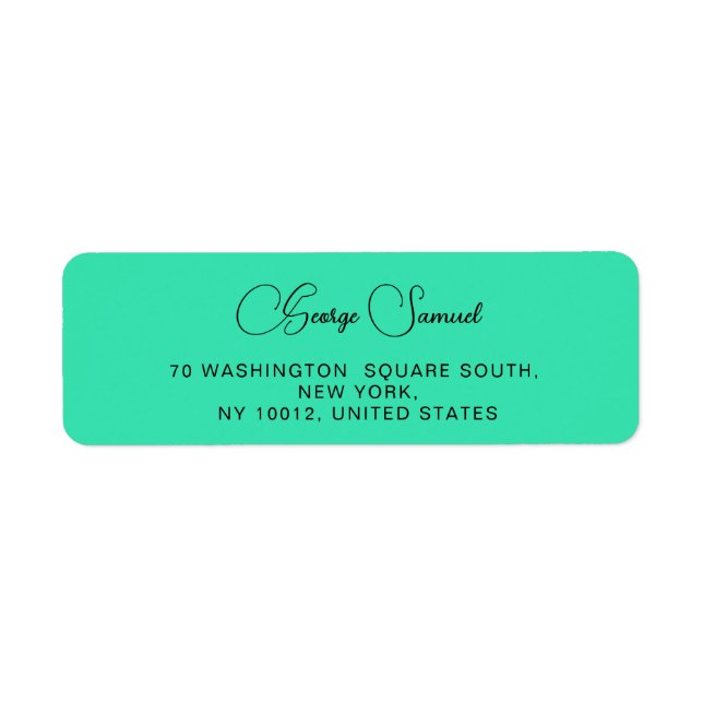 Simple Minimalist Custom Return Address Labels (Front)