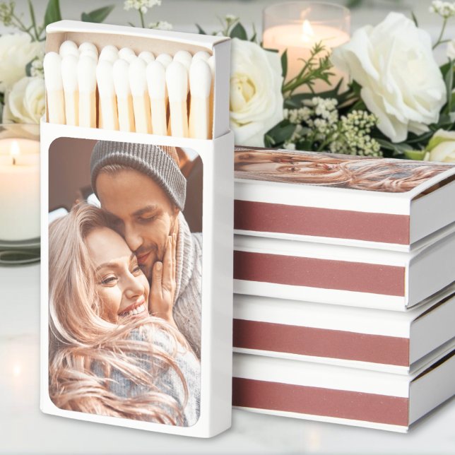 Simple Minimalist Custom Wedding Photo Matchboxes (Create Your Own Photo Matchboxes)