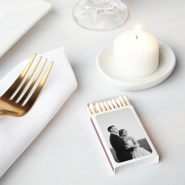 Simple Minimalist Custom Wedding Photo Matchboxes (Insitu)