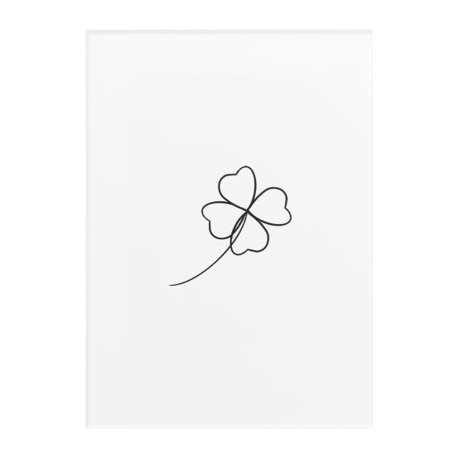 Simple Minimalist Cute Four-leaf Clover Acrylic Print (Front)