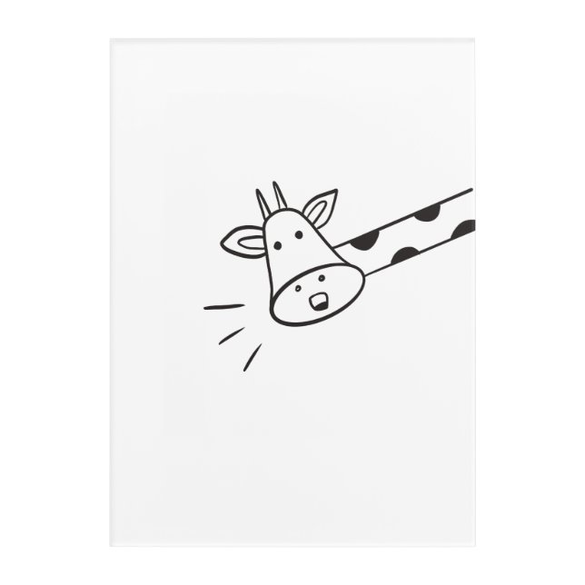 Simple Minimalist Cute Giraffe Acrylic Print (Front)