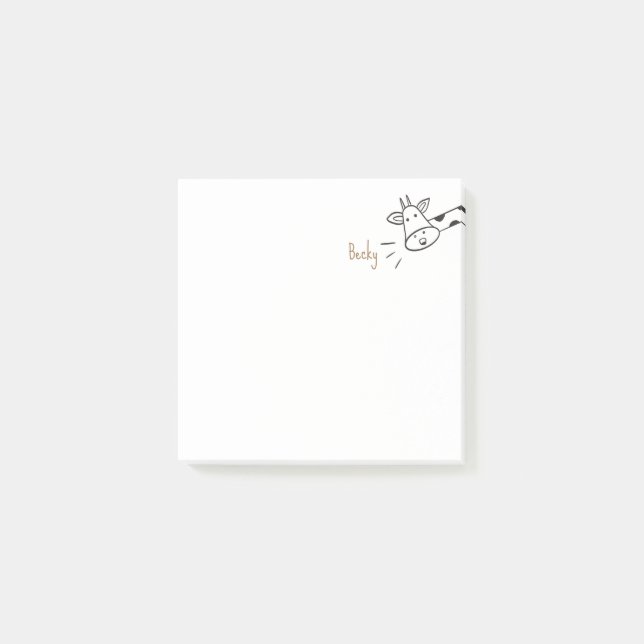 Simple Minimalist Cute Giraffe Post-it Notes (Front)