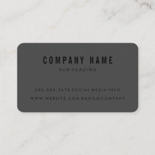 Simple Minimalist Dark Gray Discount Card