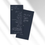 Simple Minimalist Dark Navy Wedding Program<br><div class="desc">Simple Minimalist Dark Navy Wedding Program. The design features a monogram, and script calligraphy. This template includes space for ceremony details, thank you note, and on the reverse all the wedding party information. Personalize with your information using the template fields provided, if you need to fix spacing, change colors, etc...</div>