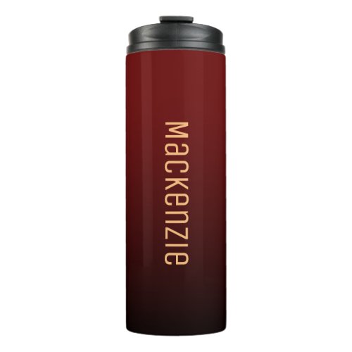 Simple Minimalist DARK RED to BLACK Ombre Gradient Thermal Tumbler