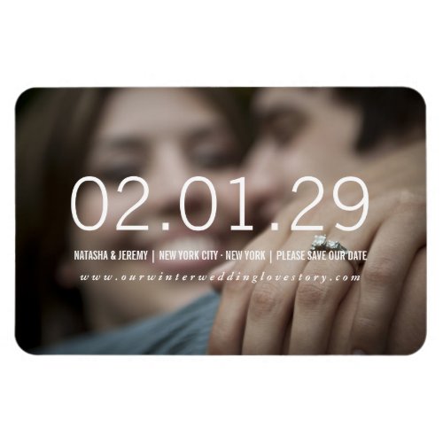 Simple Minimalist Date Modern Photo Save The Date Magnet
