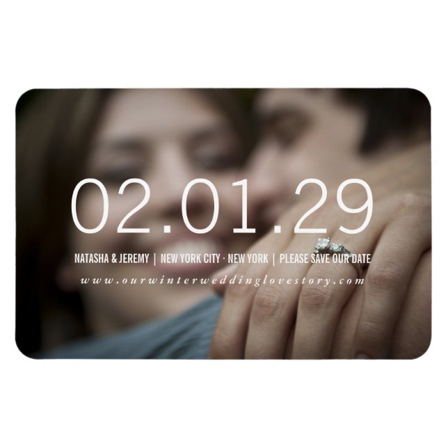 Simple Minimalist Date Modern Photo Save The Date Magnet (Horizontal)