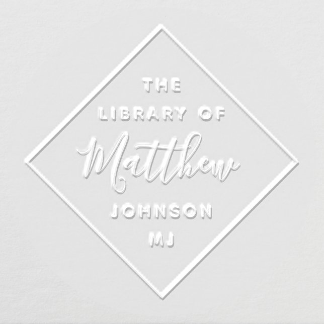 Simple Minimalist Diamond From The Library Book Embosser (Design)