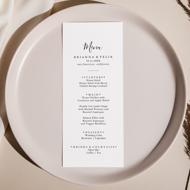 Simple Minimalist Dinner Menu (Creator Uploaded)