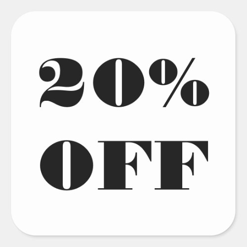 Simple minimalist discount sale price business square sticker