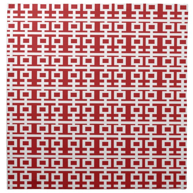 Simple Minimalist Double Happiness Chinese Wedding Cloth Napkin (Front)