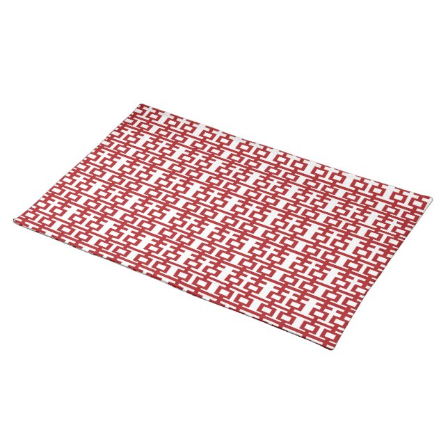 Simple Minimalist Double Happiness Chinese Wedding Cloth Placemat (On Table)