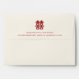 Simple Minimalist Double Happiness Chinese Wedding Envelope
