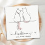 Simple Minimalist Drinks On Us Custom Cat Wedding  Napkins