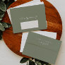 Simple Minimalist Dusty Green Calligraphy Wedding  Envelope