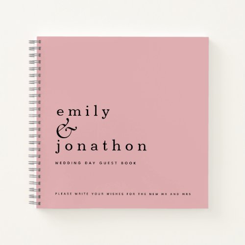 Simple Minimalist Dusty Pink Wedding Guest Book