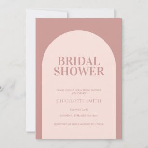 Simple Minimalist Dusty Rose Arch Bridal Shower Invitation