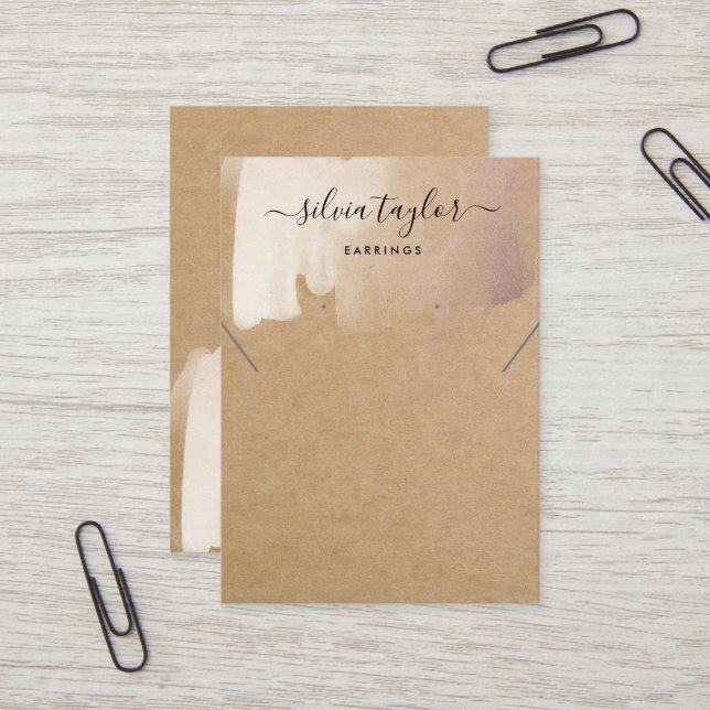 Simple minimalist  Earring Necklace display card (Front/Back In Situ)