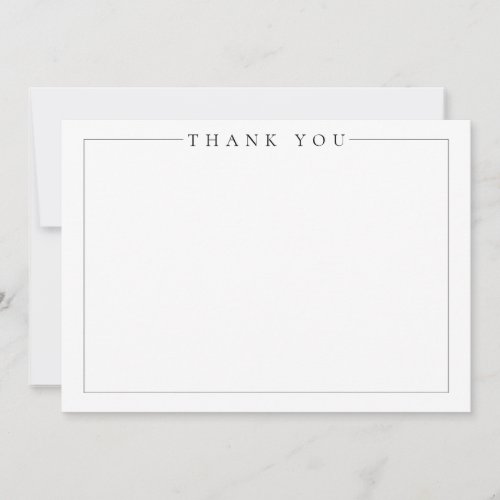 Simple Minimalist Elegant Black and White Wedding Thank You Card