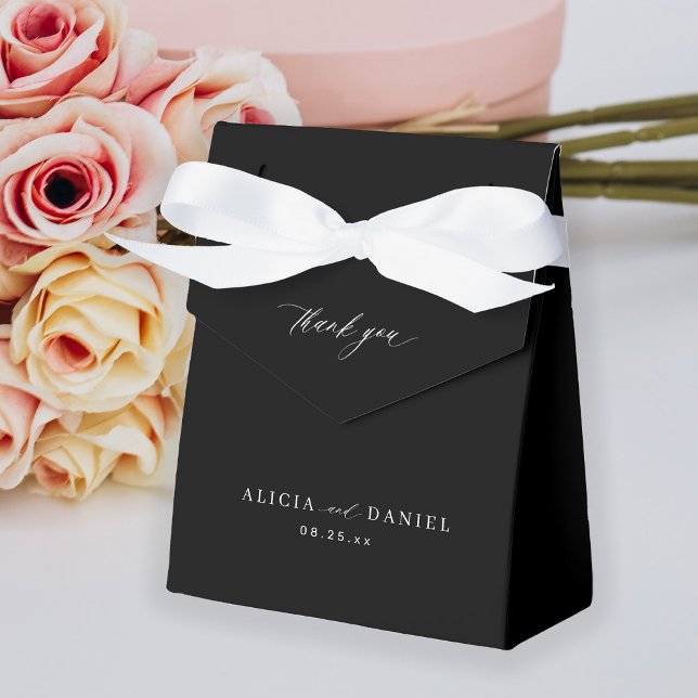 Simple minimalist elegant black wedding favor boxes (Creator Uploaded)