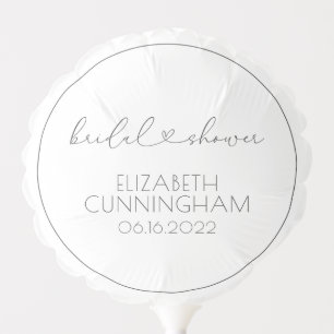 Simple Minimalist Elegant Chic Heart Bridal Shower Balloon