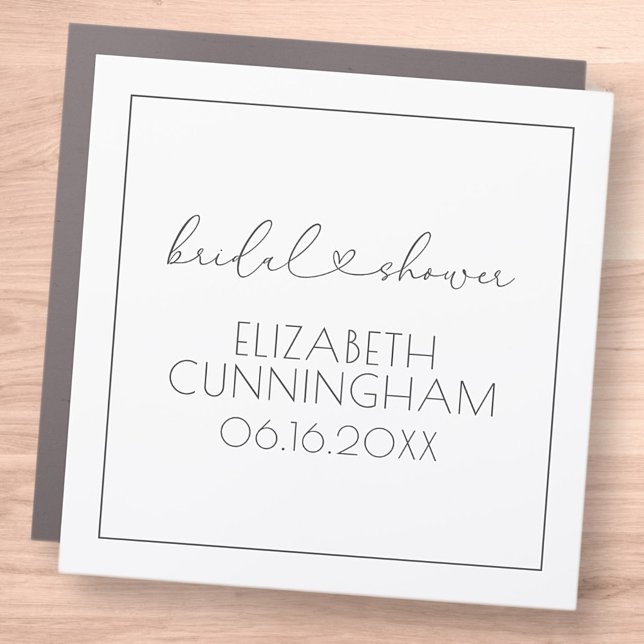 Simple Minimalist Elegant Chic Heart Bridal Shower Car Magnet (Creator Uploaded)