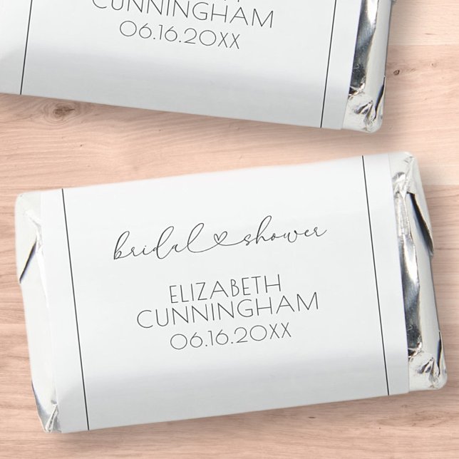 Simple Minimalist Elegant Chic Heart Bridal Shower Hershey's Miniatures (Creator Uploaded)
