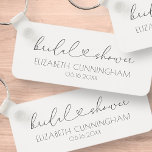 Simple Minimalist Elegant Chic Heart Bridal Shower Keychain<br><div class="desc">This simple and modern design is composed of sans serif and playful cursive typography with doodle hearts. Perfect for wedding bridal shower party favors.</div>