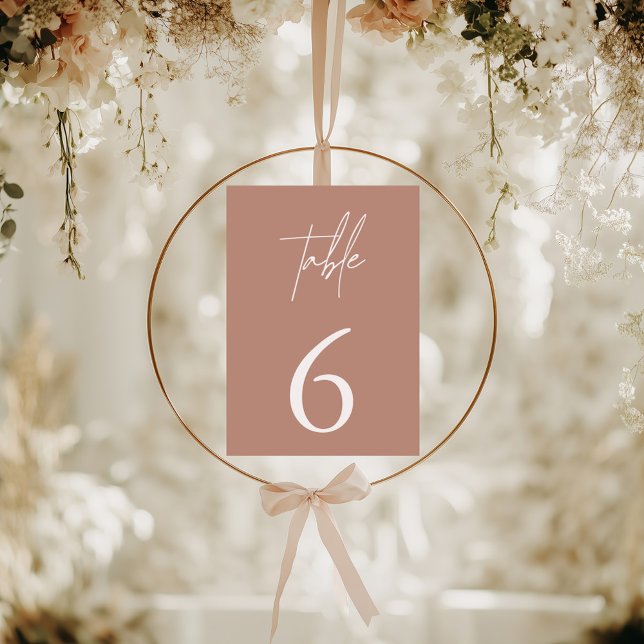 Simple Minimalist Elegant Dusty Rose Table Number (Simple Minimalist Elegant Dusty Rose Table Number)