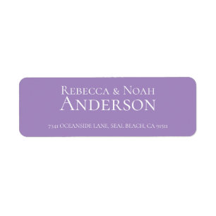 Simple Minimalist Elegant Lavender Text Wedding Label