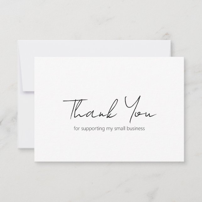 Simple Minimalist Elegant Modern Business Thank You Card (Front)