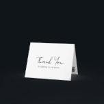Simple Minimalist Elegant Modern Business Thank You Card<br><div class="desc">Modern black and white business thank you card featuring a simple and minimalist layout with "Thank You" on the front in an elegant script typography. The inside has your personal message along with your QR code and social media icons. This professional thank you card is great for any small business....</div>
