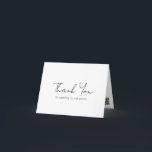 Simple Minimalist Elegant Modern Business Thank You Card<br><div class="desc">Modern black and white business thank you card featuring a simple and minimalist layout with "Thank You" on the front in an elegant script typography. The inside has your personal message along with your QR code and social media icons. This professional thank you card is great for any small business....</div>