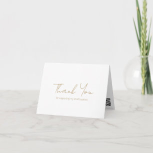 Simple Minimalist Elegant Modern Gold Business Thank You Card