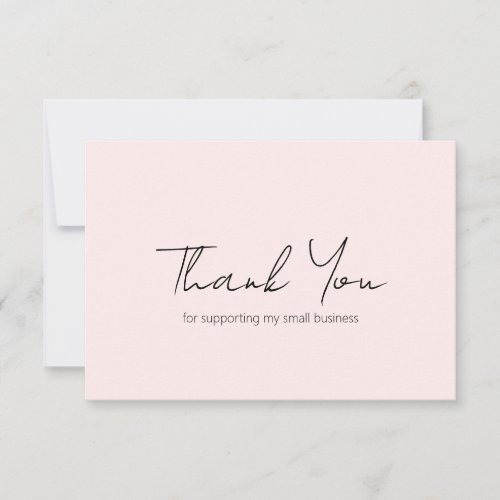 Simple Minimalist Elegant Modern Pink Business Thank You Card