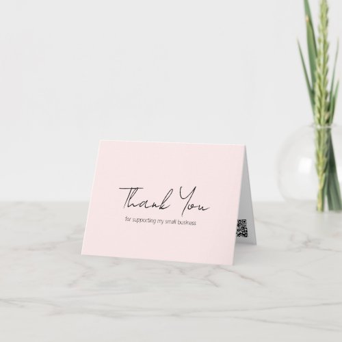 Simple Minimalist Elegant Modern Pink Business Thank You Card