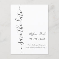 Simple Minimalist Elegant Modern Save The Date  Announcement Postcard
