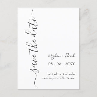 Simple Minimalist Elegant Modern Save The Date Announcement Postcard