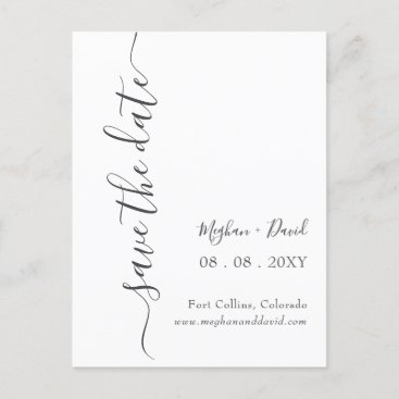 Simple Minimalist Elegant Modern Save The Date  Announcement Postcard