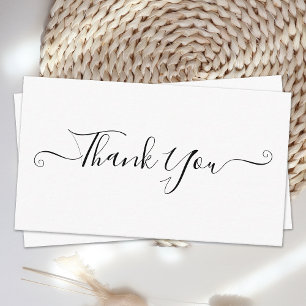 Simple Minimalist Elegant Script Thank You Note Card