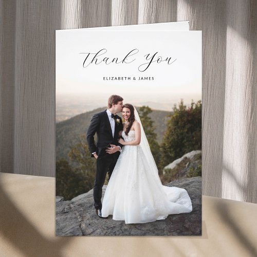 Simple Minimalist Elegant Script Thank You Wedding