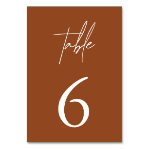 Simple Minimalist Elegant Terracotta Table Number