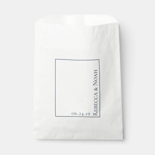 Simple Minimalist Elegant Understated Text Wedding Favor Bag (Front)