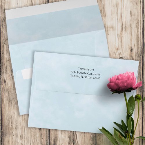 Simple Minimalist Elegant Watercolor Light Blue Envelope