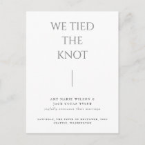 Simple Minimalist Elegant Wedding Announcement Postcard