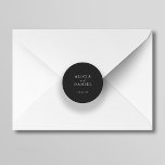 Simple minimalist elegant wedding envelope seal<br><div class="desc">Elegant simple minimal wedding invitation envelope dark seal sticker featuring a classy stylish chic trendy calligraphy script. Easy to personalize with your details! Suitable for formal black tie neutral weddings. Please note that the background color can be changed to match your wedding color scheme. If comfortable doing it, you can...</div>